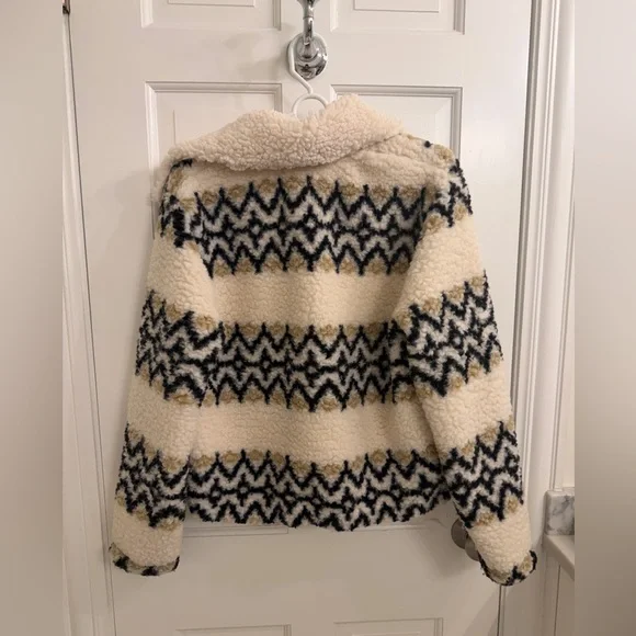 J.Crew Jacquard-print sherpa half-zip fleece pullover XS NWT - Picture 7 of 9